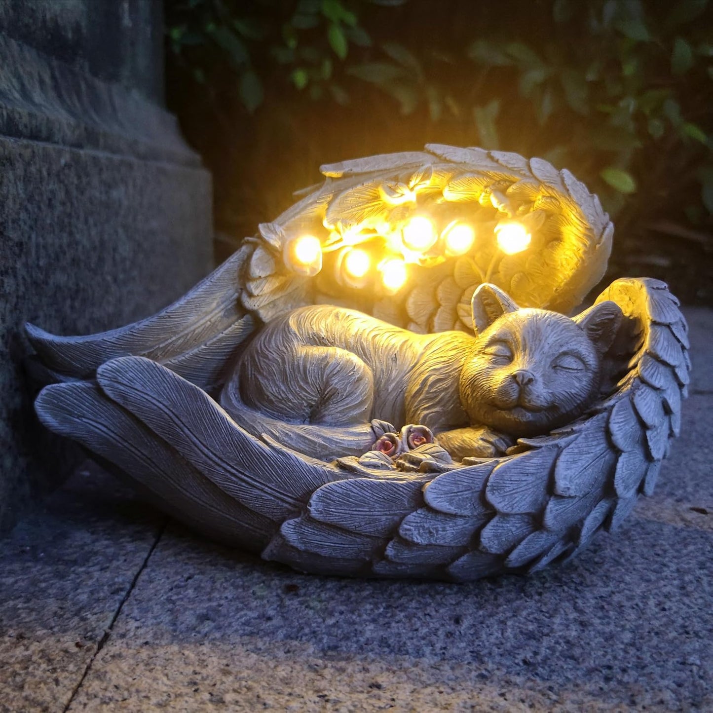 Solar Cat Garden Statues Outdoor Décor-Cat Figurines Solar LED Light Lawn Ornaments - Yard Decorations for Patio, Balcony, Backyard -Unique Birthday House Warming Gifts for Mom