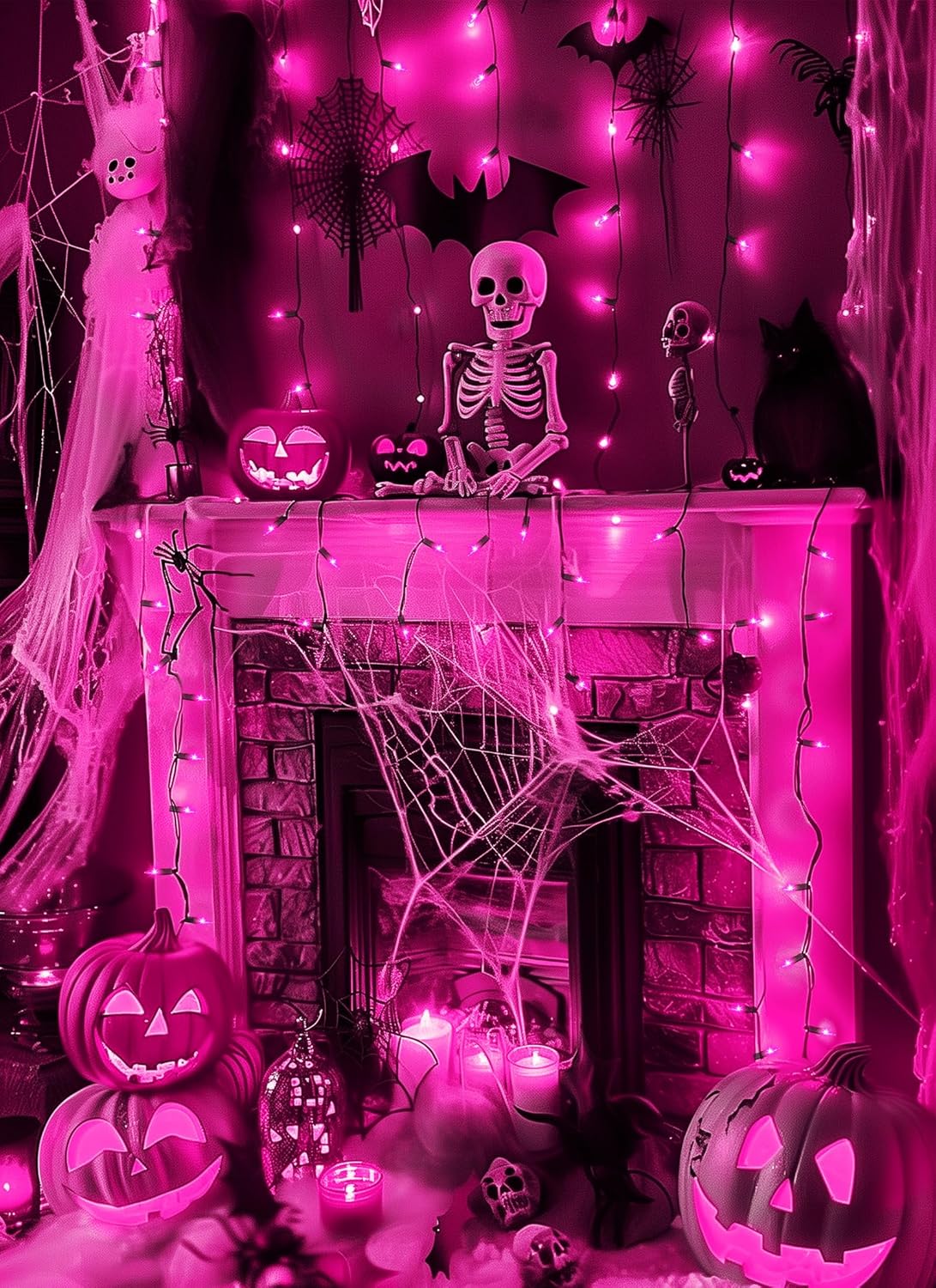2 Pack Purple Halloween Mini Lights, 13 Feet 50 Count Totally 100 Count Incandescent Bulb Mini String Lights, Connectable Halloween Light for Haunted House Ghost Party Holiday Window Indoor Decoration