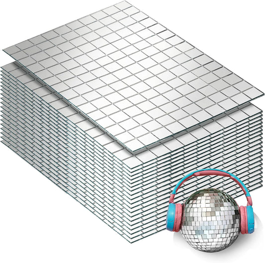 PP OPOUNT 3000 PCS Mirror Tiles Self Adhesive, 10x10mm Disco Tiles for DIY Craft, Home & Party Decoration, Sparkling Glass Mirror Mosaic Tiles for DIY Craft Decoration, Art Collage (Silver)