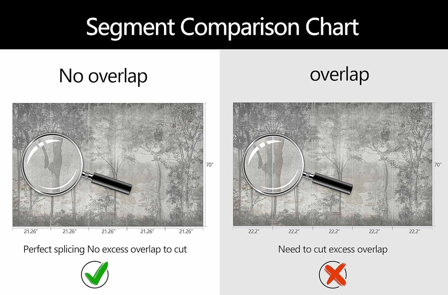 WFBHUA-Vintage Forest Woodland Mural Wallpaper Gray Old Wall Tree Wallpaper for Bedroom Living Room(Not Peel and Stick)