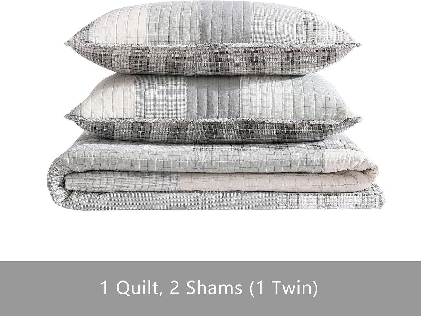 Eddie Bauer - Queen Quilt Set, Cotton Reversible Bedding with Matching Shams, Home Decor for All Seasons (Fairview Grey, Queen)