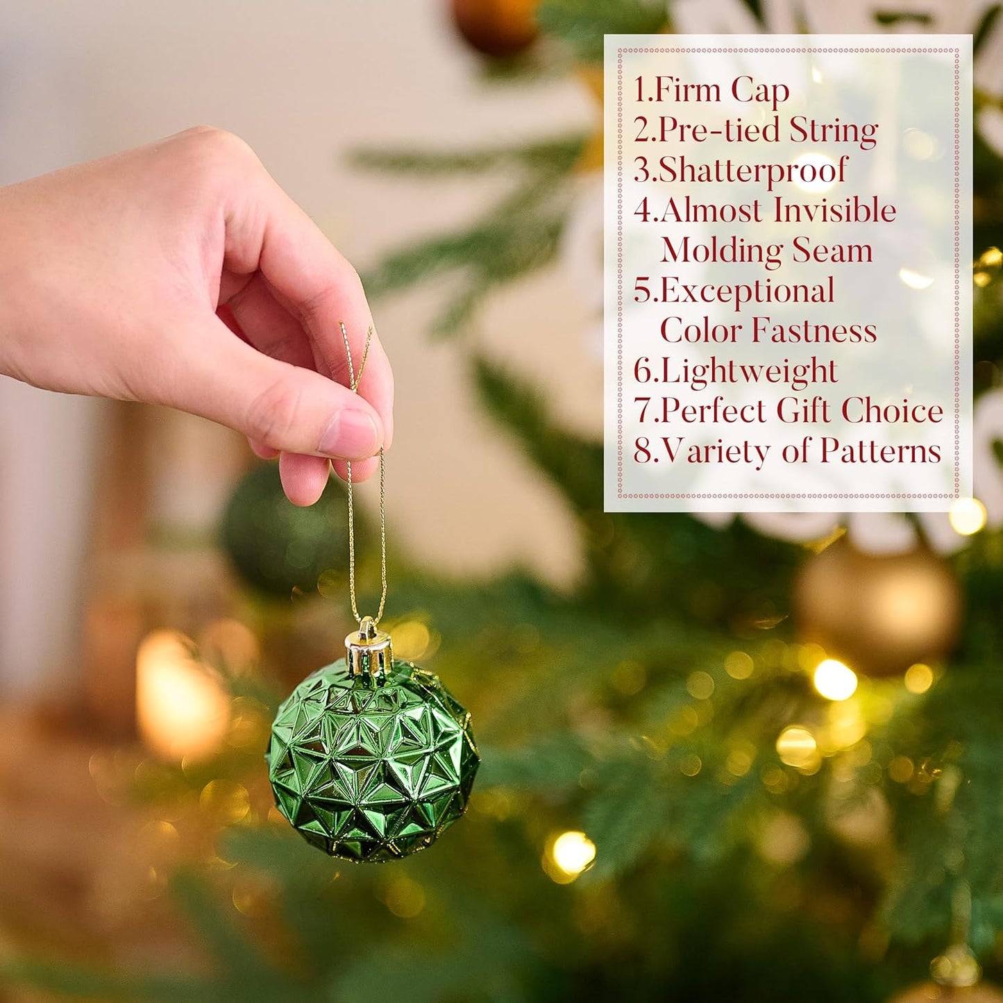 Valery Madelyn Christmas Tree Decorations Ornament Set for Fall Halloween, 50ct 2 Inches Green Brown and Gold Shatterproof Christmas Ball Ornaments Hanging Xmas Holiday Party Decor