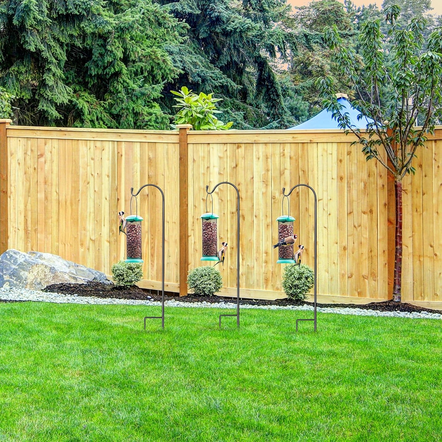 Sorbus Shepherds Hooks for Outdoor - Set of 8 Extendable Garden Planter Stakes for Bird Feeders, Outdoor Décor, Plants, Lights, Lanterns, Flower Baskets, and More! Heavy Duty - Up to 6.5 Lbs. (8 Pack)