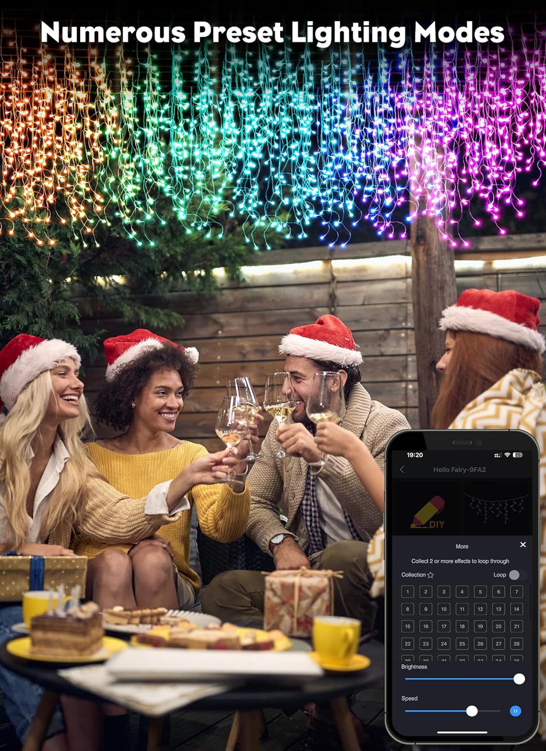 Brightown Smart Icicle Lights for Outside, 33Ft 304 LED RGB Smart Christmas Lights with 58 Preset Modes, App or Remote Control, Music Sync, Memory and Timer Function for Indoor/Outdoor Use