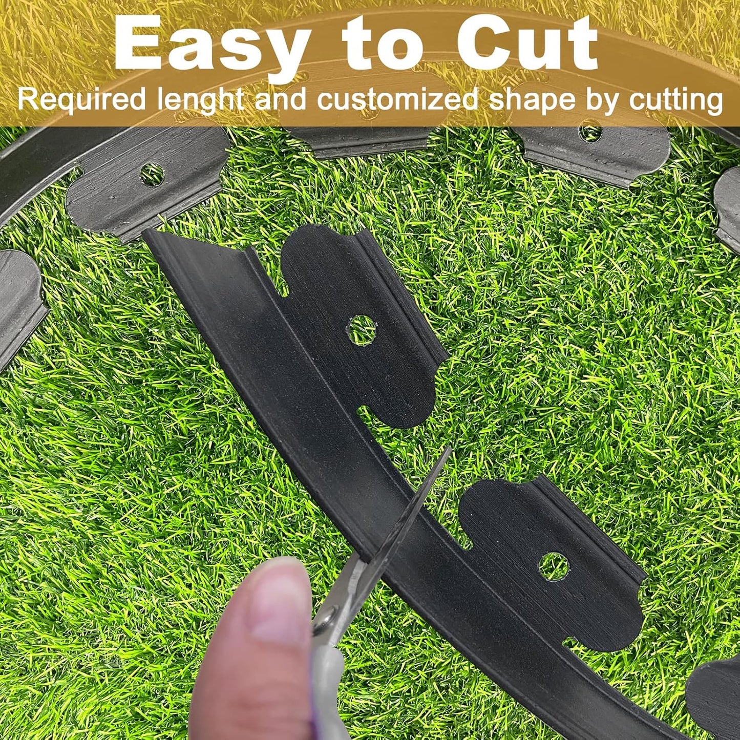 No Dig Garden Edging 33 FT Landscape Edging Extra Tall 4IN High, Landscape Edging with 30 Spikes, Flexible Lawn Edging for Landscaping Flower Beds Yard Pathway (Black)