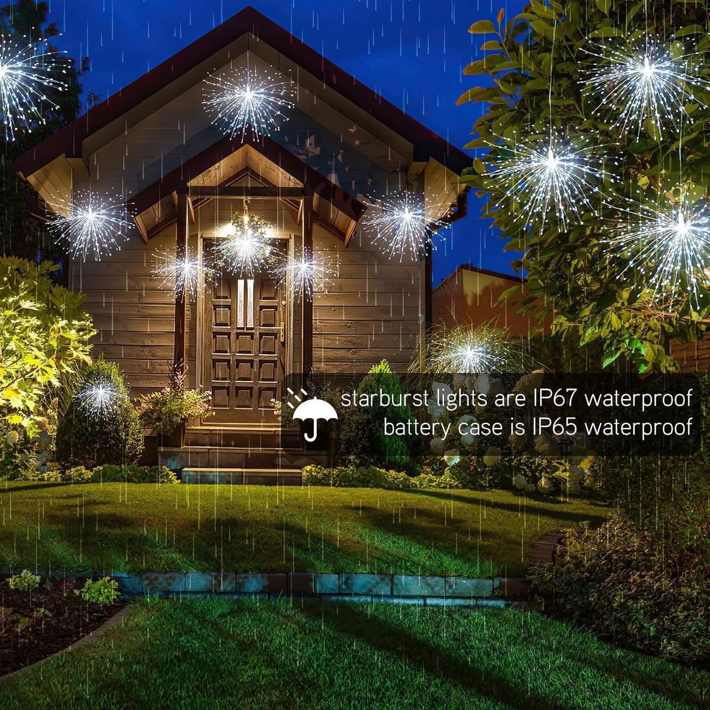 Techip 4 Pcs 225LED Battery Operated Fairy Lights With Remote - Indoor Outdoor Hanging Decor for Wedding, Bedroom, Patio, Garden, Christmas, Halloween (Cool White, 4pcs)