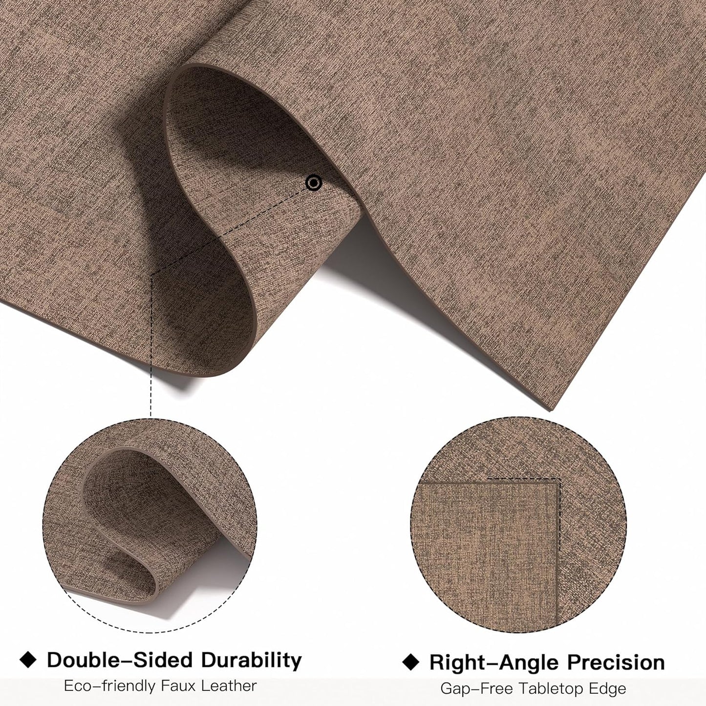 DOLOPL Fall Placemats Set of 4, Reversible Wipeable & Heat Resistant Place Mats, Modern Faux Leather Table Mats for Kitchen, Neutral Waterproof Tablemats for Dining Table Decor, Wedding, Party(Brown)