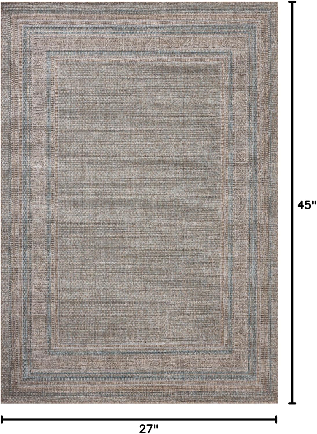 Loloi Amber Lewis Topanga Collection TOP-05 Natural/Teal 2'-3" x 3'-9" Indoor/Outdoor Area Rug