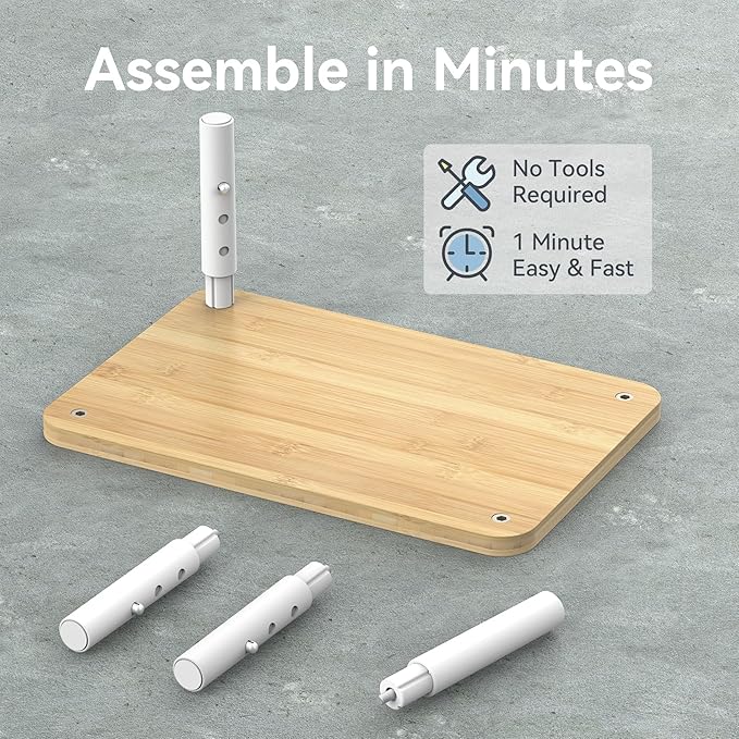 Cabinet Organizer Shelf, Spice Rack Set of 2 Kitchen Pantry Cupboard Shelves, Stackable, Height Adjustable, Natural Bamboo (11.7" W)