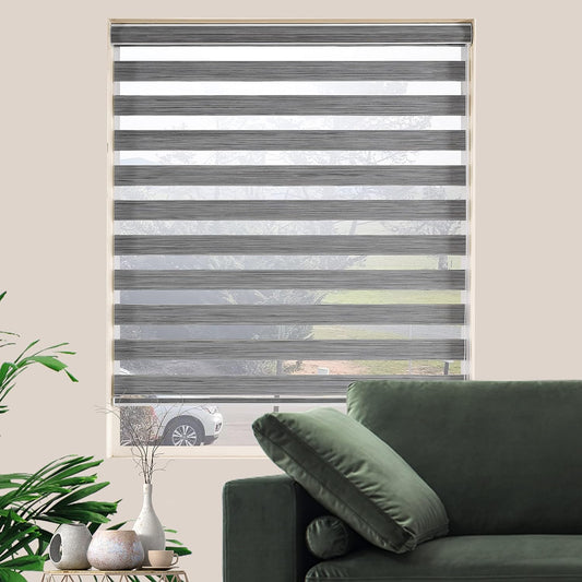 Zebra Blinds Window Blind Zebra Shade Blinds for Windows Roller Sheer Shades Privacy Light Filtering Shades for Home Kitchen Bathroom (Width 71'' X Height 72'' Grey)