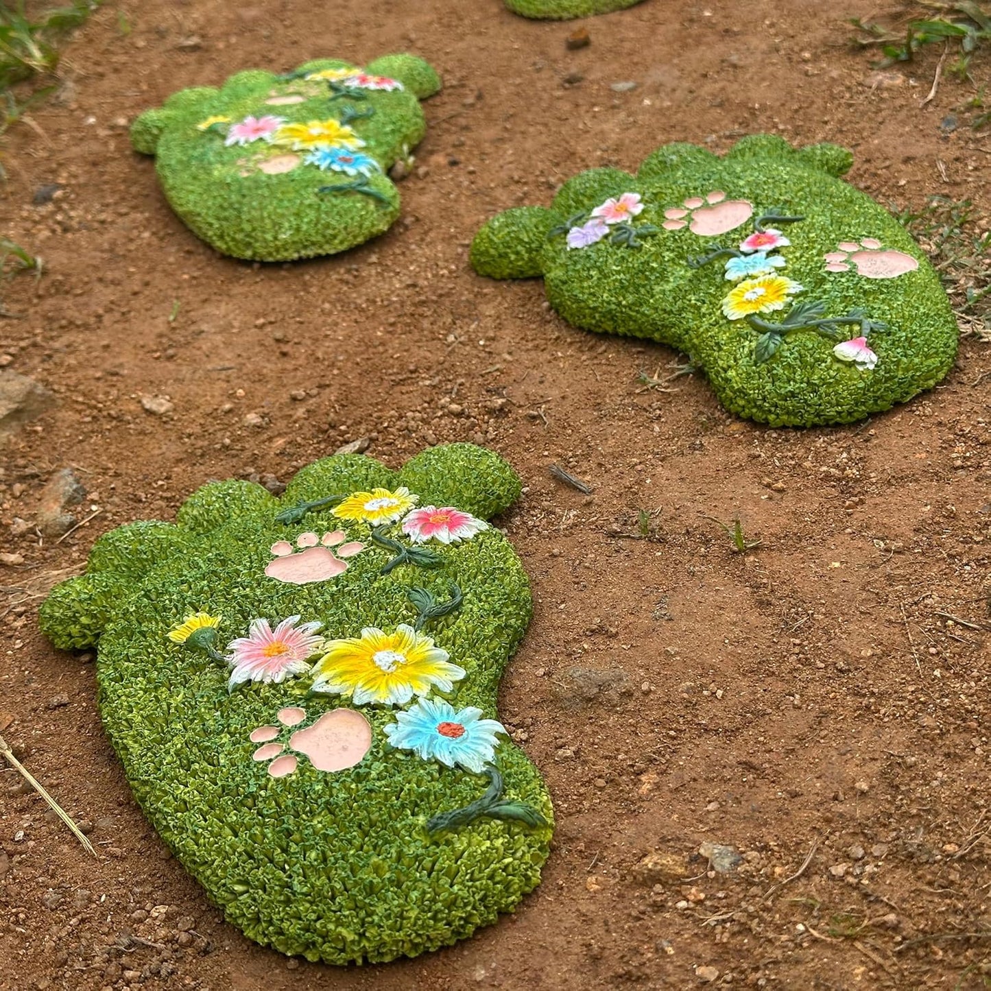 Garden Stepping Stones - Decorative Stones for Patio, Lawn, Stepping Stones Made of Resin (Set of 2)