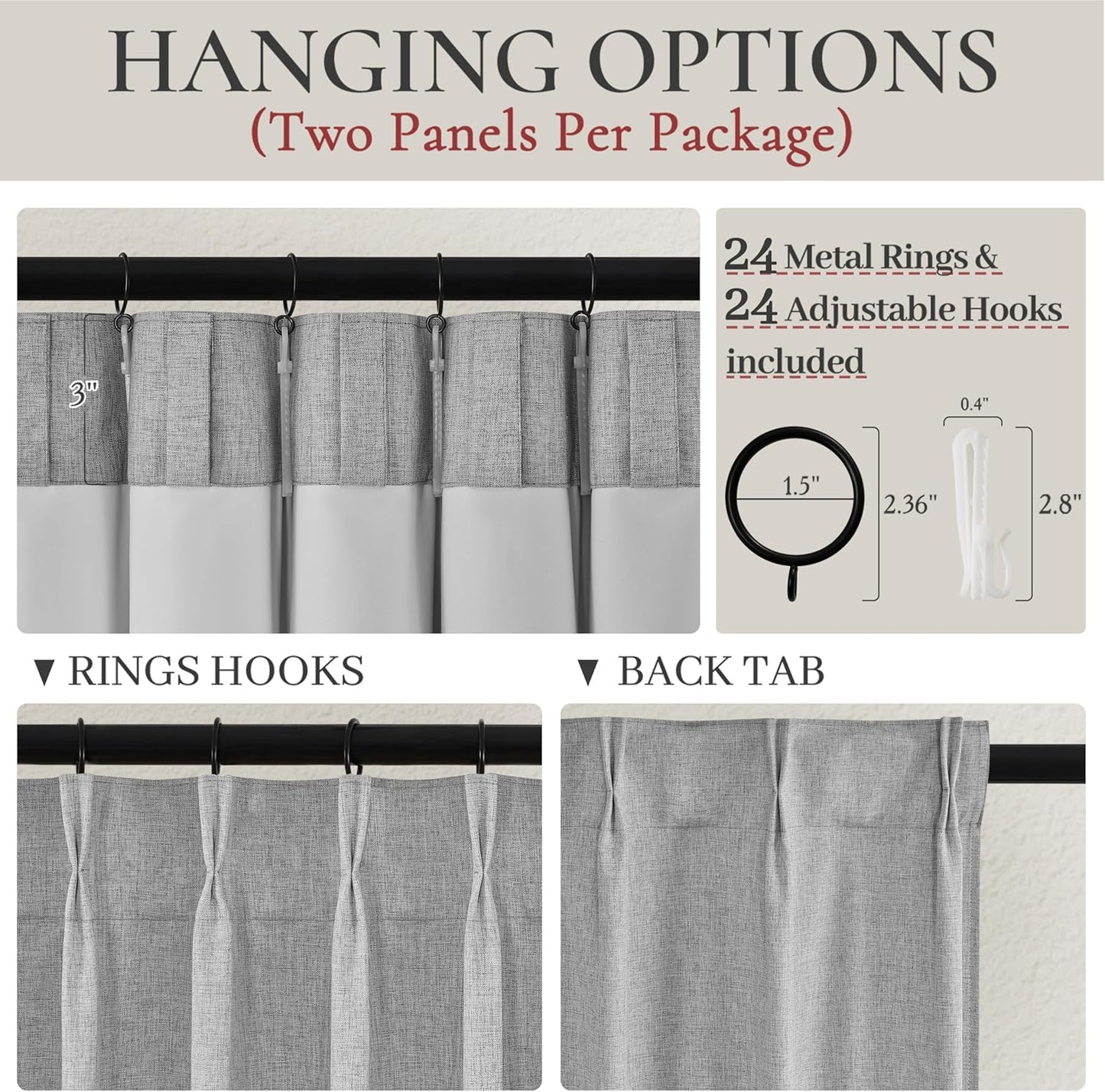 Light Grey Blackout Curtains 70 Inches Extra Wide Pinch Pleated for Sliding Glass Door 2 Panels Set,Viral 96 Inch Long Curtain for Bedroom Thermal Large Window Heavy Drapes (W70xL96x 2 Panels Gray)