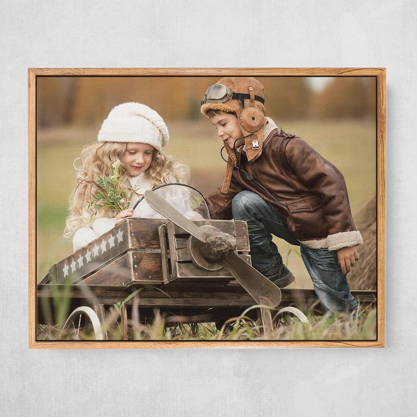 Personalized Custom Canvas Prints: Photo On Canvas (Light Brown, 20X20) Transform Your Photos into Stunning Framed Wall Art Digitally Printed Photo To Canvas Ideal for Home Decor, Gifts Keepsakes.