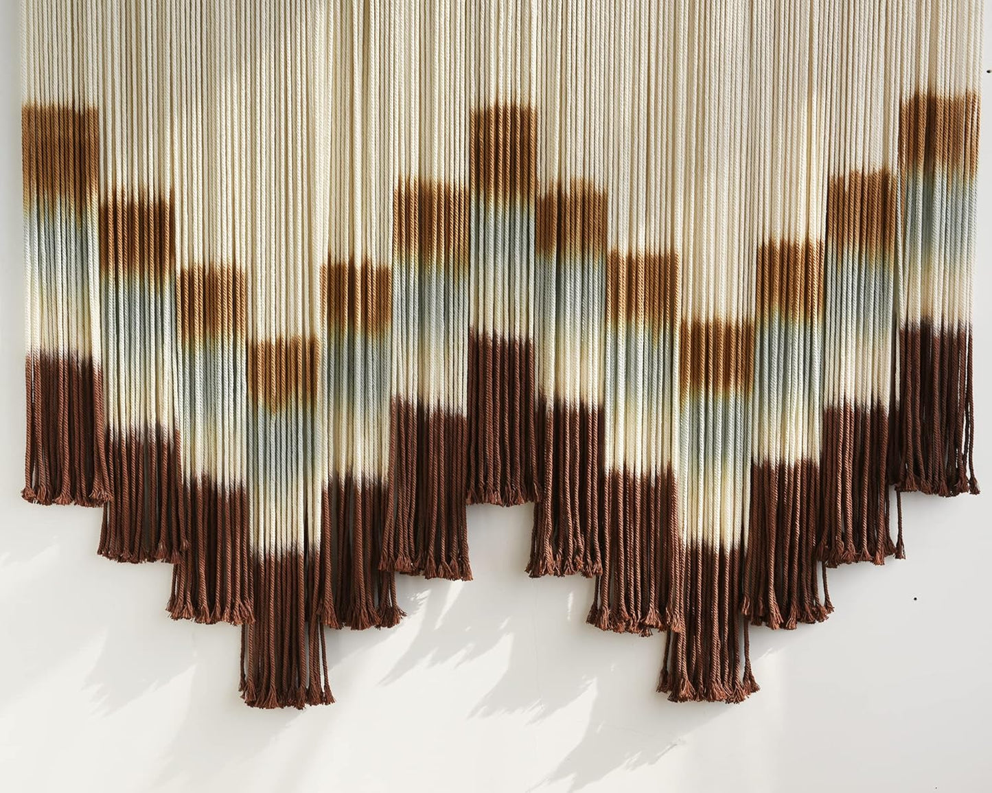 Flber Macrame Wall Hanging Tie-Dye Geometric Decor Large Scale Wall Art Statement Bohemian Yarn Tapestry Home Wall Decor 59''W*35''L