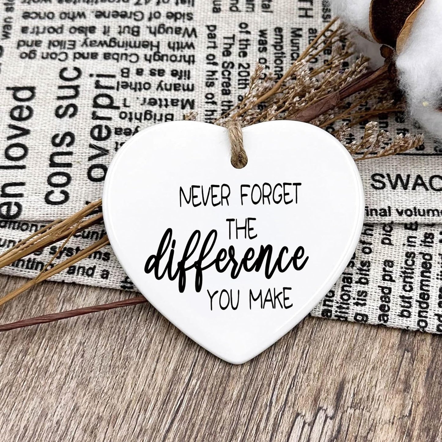 Thank You Gifts for Women Men - Never Forget The Difference You Make Ceramic Ornament Keepsake Appreciation, Retirement Gifts for Women Men, Farewell, Goodbye, Leaving Ideas for Coworker, Boss