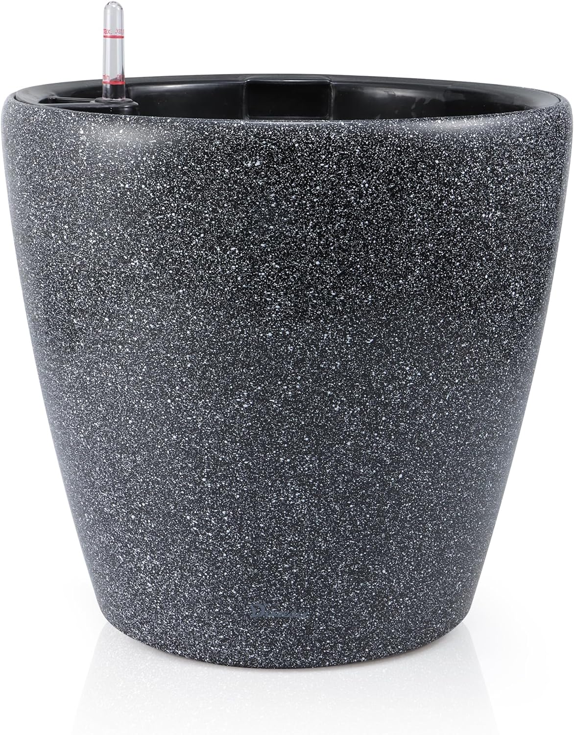 Dexceder 13x12 Self Watering Planter with Wheels Indoor Outdoor, Inner Pot Design, Thickened Large Floor Standing Flower Plant Pot with Water Level Indicator (Stone Matte)