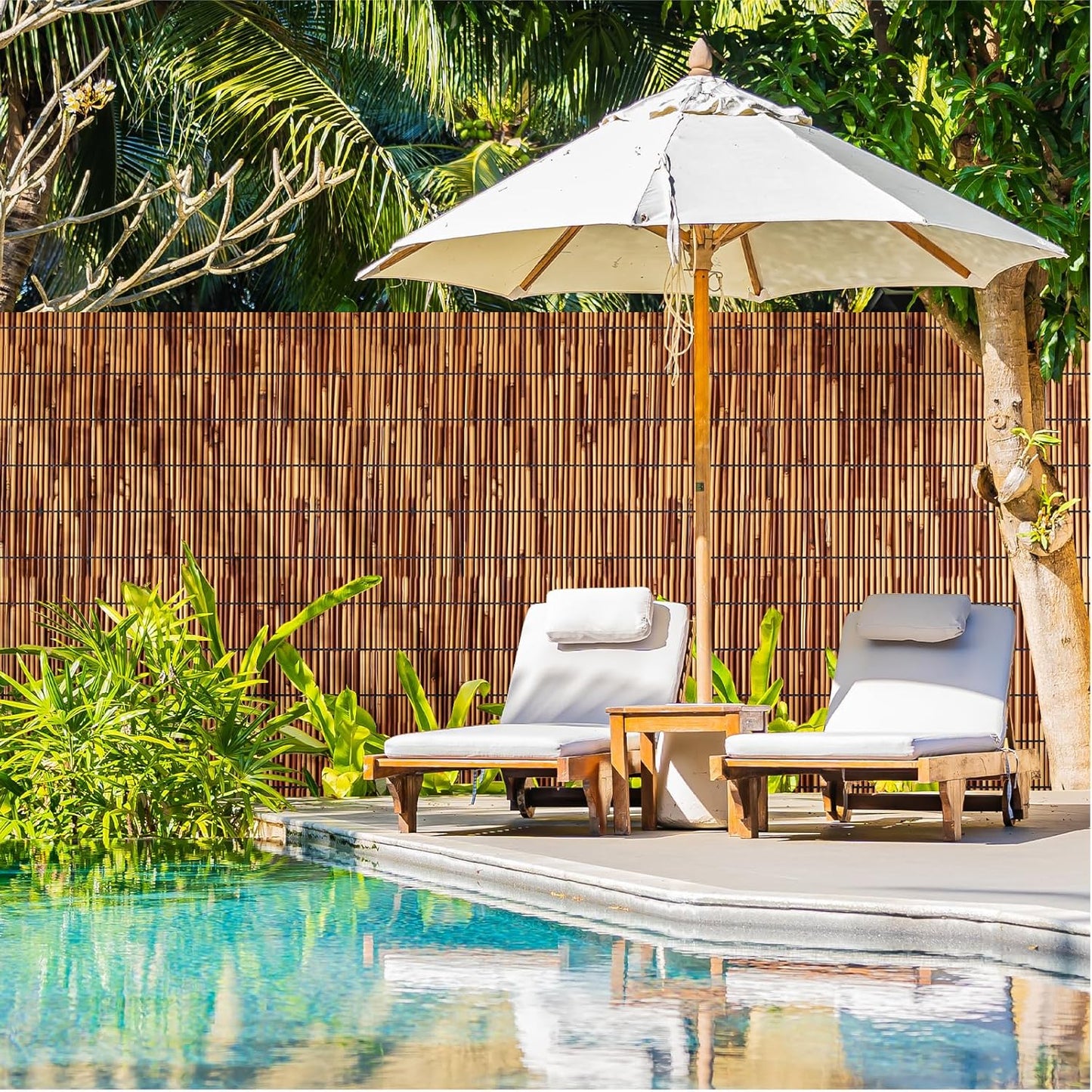 Natural Reed Fencing Rolls,6FT X 16.4FT Reed Screen Curtain Fence Covering Privacy Bamboo for Outdoor Backyard Patio Garden Decorative Fence (Brown)