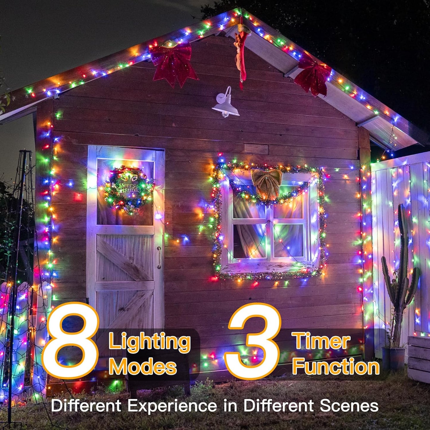 Ollny Christmas Lights, 1000LED 328FT Long Christmas Tree Lights with 8 Modes Remote Timer IP44 Waterproof, Outdoor Christmas Lights for Tree House Yard Outside Xmas Decorations Multicolor