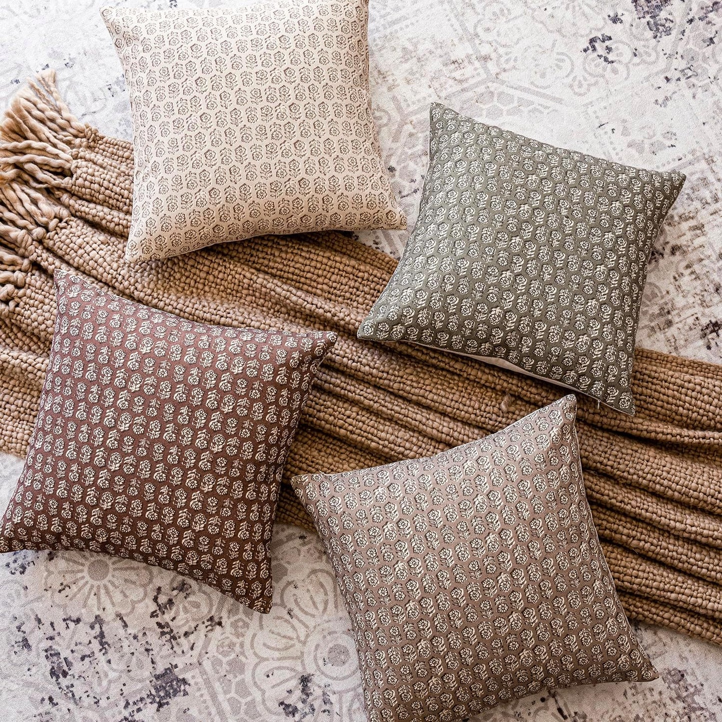 Foindtower Set of 2 Decorative Vintage Long Lumbar Throw Pillow Covers Neutral Modern Farmhouse Cushion Covers Floral Home Decor for Sofa Couch Chair Bedroom Living Room Outdoor,14×36 Inch,Wine Red