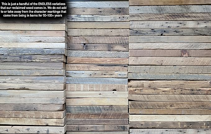 Urban Legacy Deep Floating Shelves | Reclaimed Barn Plank Deep Floating Shelves with Low Profile Brackets | High Weight Capacity (36" x 11" x 2")