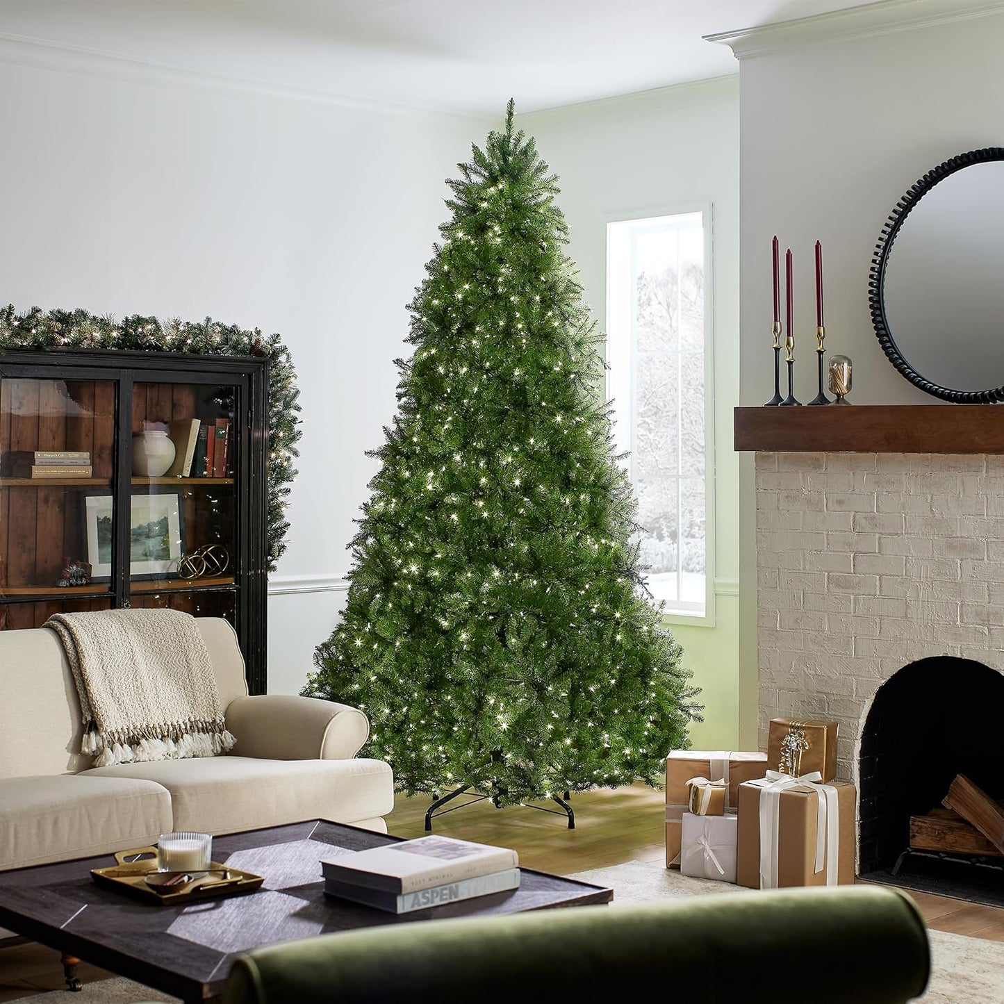 National Tree Company Pre-Lit Artificial Full Christmas Tree, Green, Dual Color LED Lights, Includes PowerConnect and Stand, 9 Feet