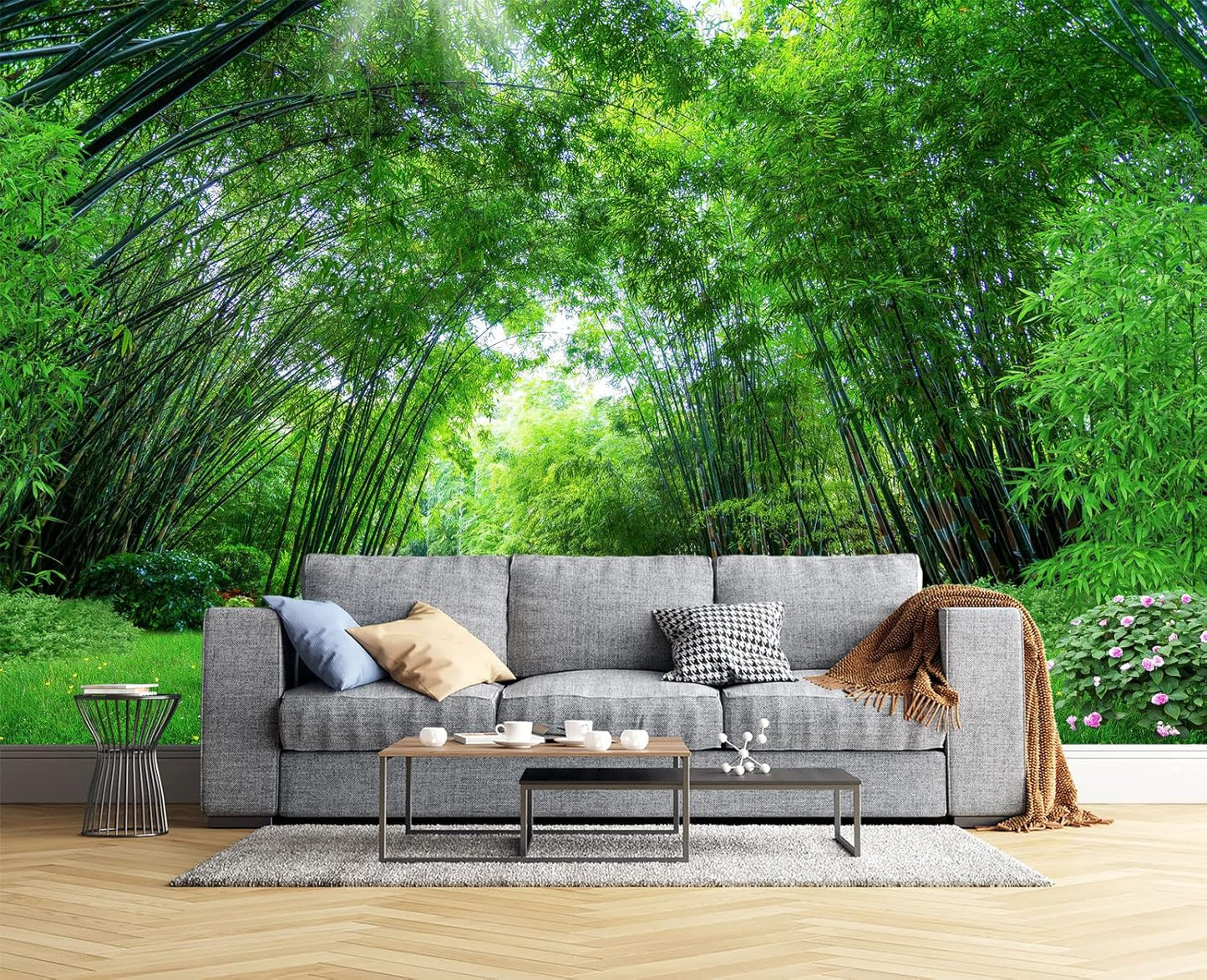 Green Bamboo Forest Wall Mural Wallpaper for Bedroom 137" x 100"
