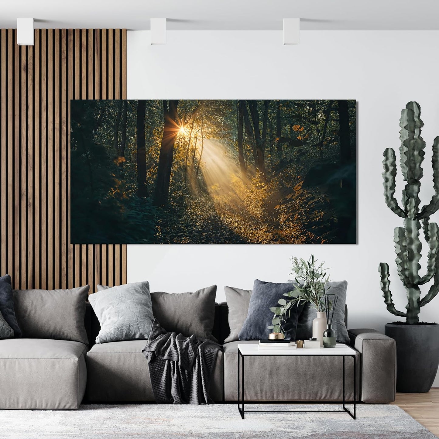 Canvas Wall Art Landscape Sunny Forest Trail oversized Wall Art Decor wall decorations Pictures Prints For Bedroom Decorations Pictures For Living Room Office Wall Decor 29“ X 58” Ready to Hang