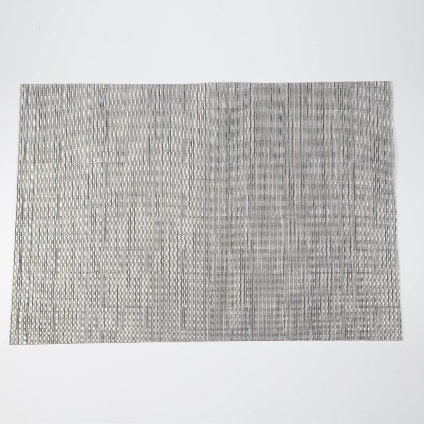 Vinyl Placemats Set of 6 - Easy Clean Modern Durable Washable Place Mats - Heat Resistant Placemats for Kitchen Table - PVC Table Mats for Dining Table (Sliver, 6)