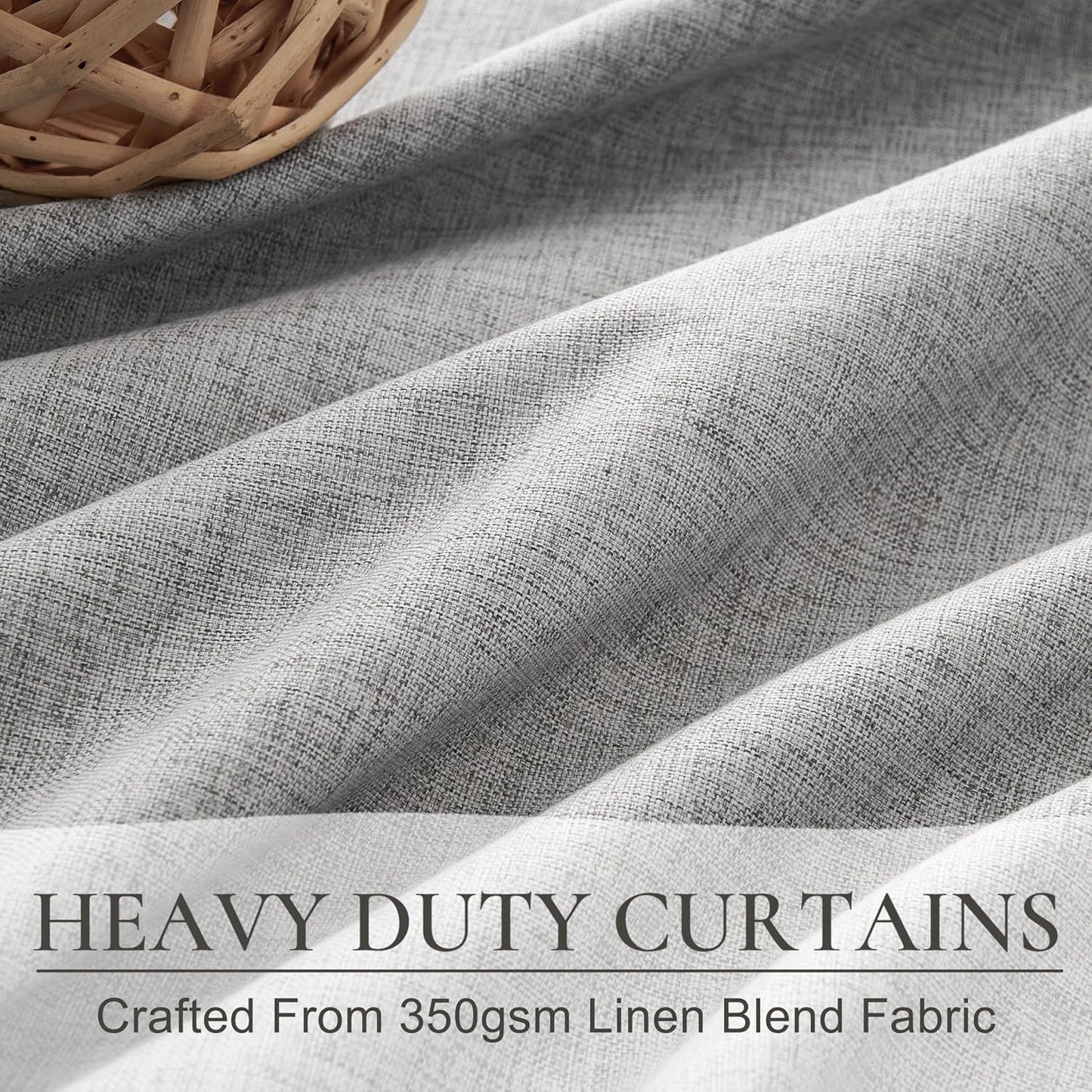 Pinch Pleated Light Grey Floor to Ceiling Curtains 102 Inch Long for Sliding Glass Door 2 Panels Set, Blackout Thick Linen Memory Shape Window Drapes with Back Tab for Dining Room 102 Inches Gray Burg