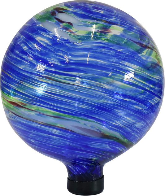Sunnydaze 10-Inch Gazing Ball for Garden - Glass Gazing Globe for Outside - Garden Orb Yard Decor - Northern Lights