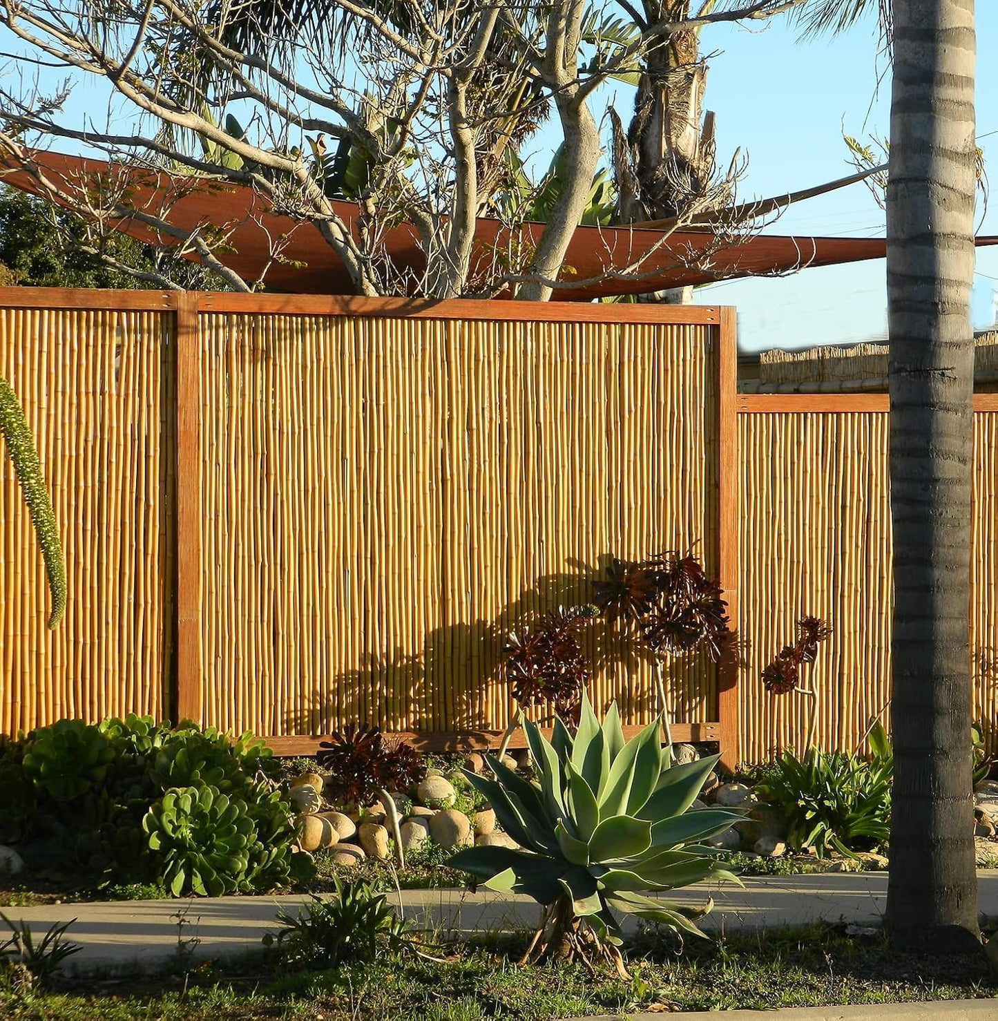 Backyard X-Scapes Natural Bamboo Fencing Decorative Rolled Fence Panel 1 in D x 6 ft H x 8 ft L