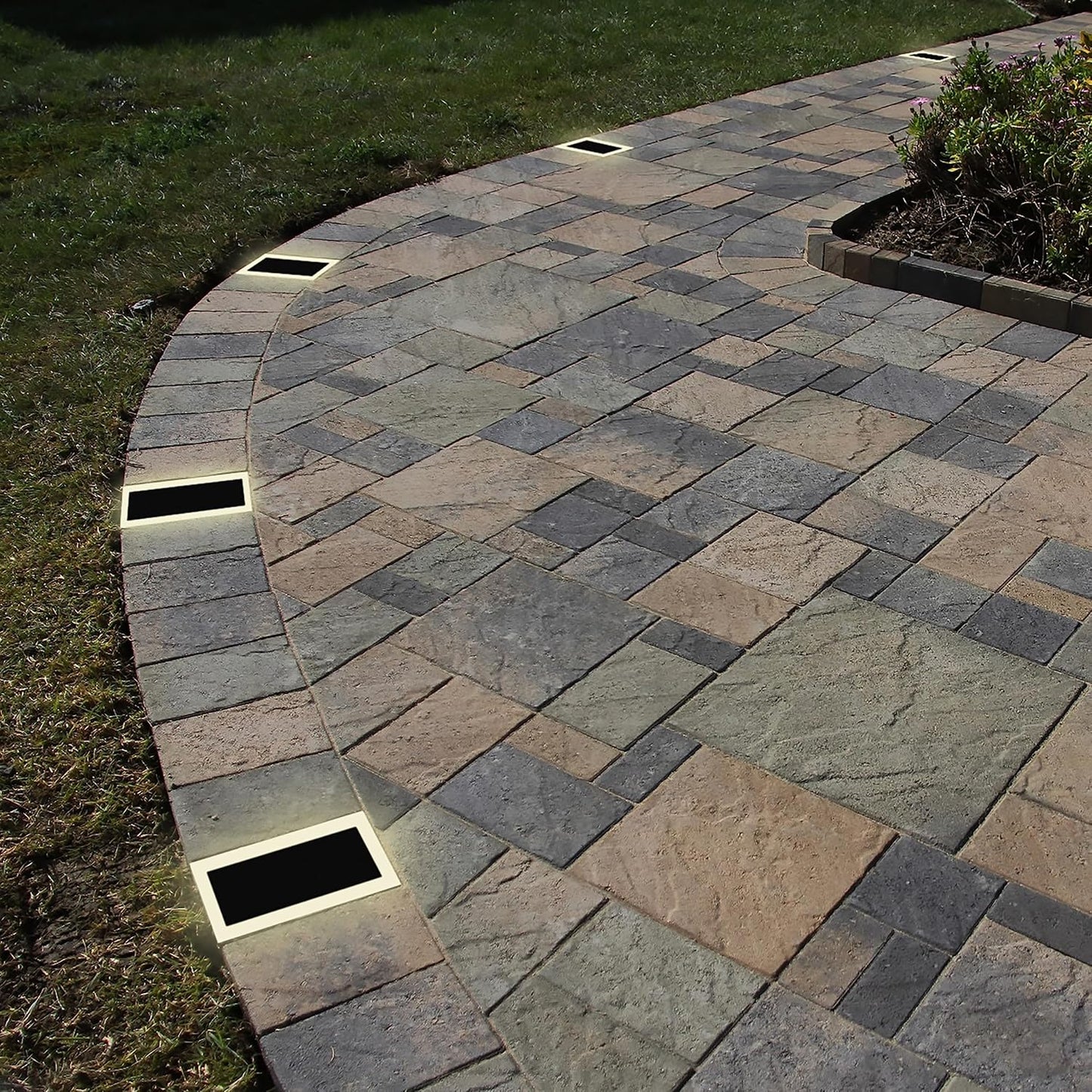 LUMENGY Solar Paver Light 6×9 inch, 5000K, Up to 20 Hours Continuous Lighting, Stainless Steel, Thick Glass, Glare-Free Illumination for Driveways, Pathways & Garden, Waterproof & Drive-Over Rated