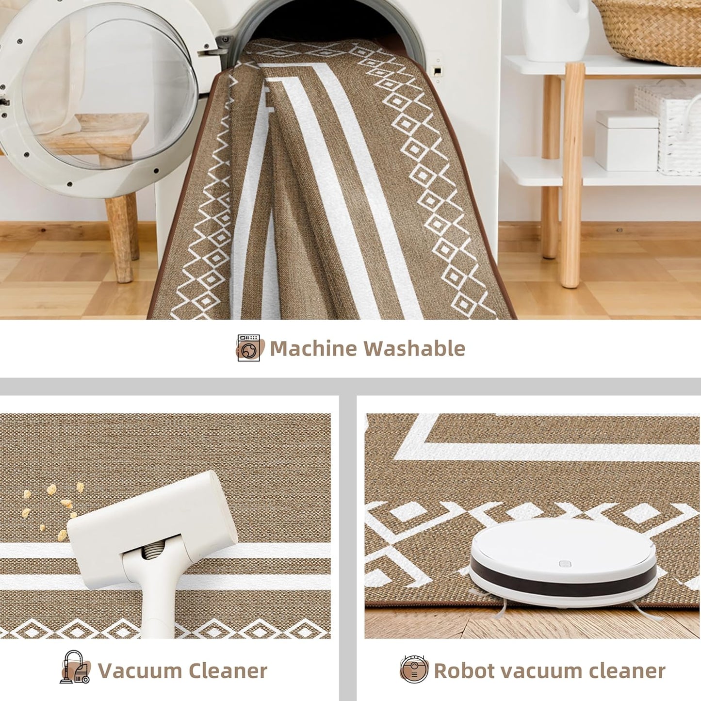 Outdoor Patio Rug, Outside Rectangular Carpet, Moroccan Geometric Rugs, Washable Large Indoor Outdoor Rug 8x10 Mats for RV, Picnic, Backyard, Deck, Balcony, Porch, Beach