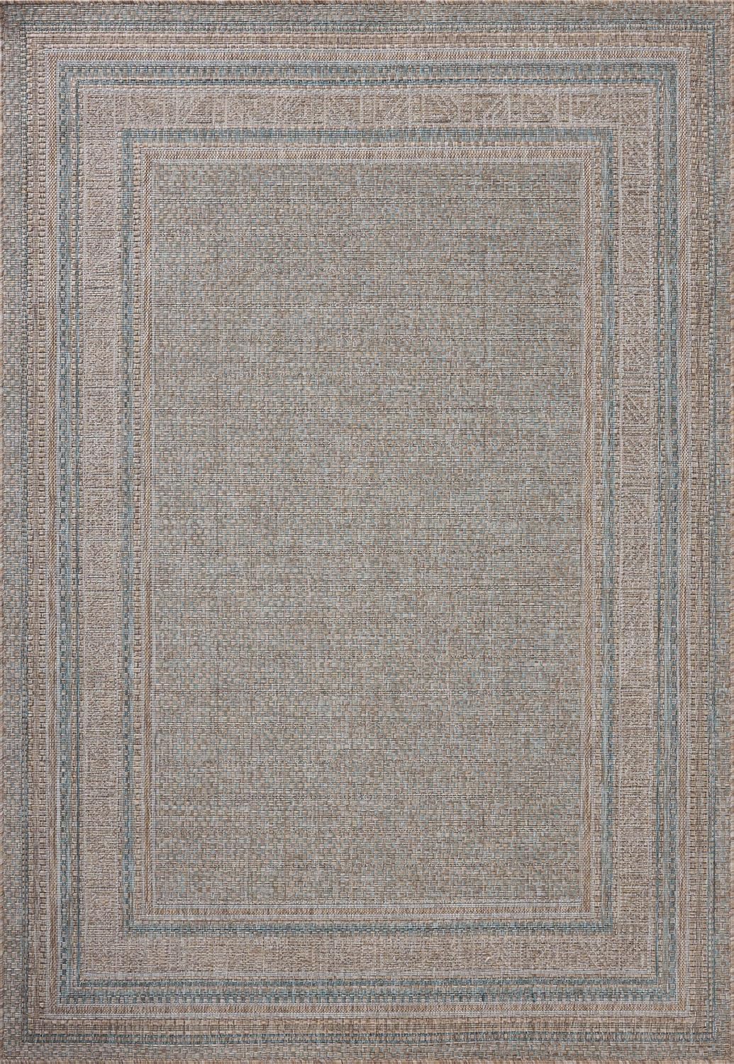 Loloi Amber Lewis Topanga Collection TOP-05 Natural/Teal 5'-3" x 7'-6" Indoor/Outdoor Area Rug