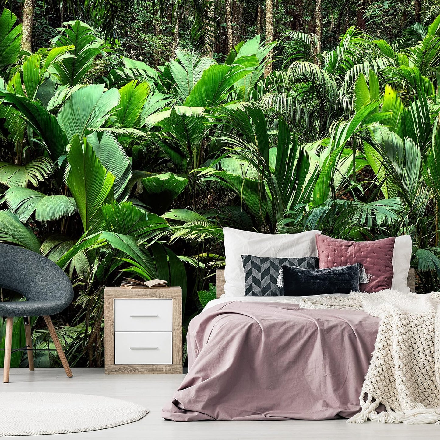 artgeist Wall Mural Nature 154x110 in - XXL Peel and Stick Self-Adhesive Wallpaper Removable Large Sticker Foil Wall Decor Print Picture Image Design Botanical Plants Jungle Leaves b-B-0594-a-a