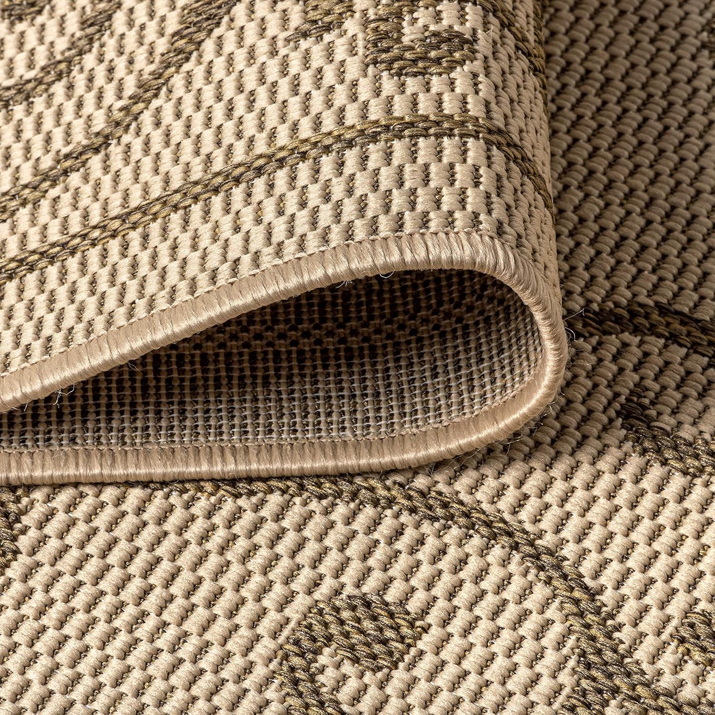 JONATHAN Y Vintage Filigree Indoor Outdoor Octagon Area Rug 8 Ft Beige/Brown, Charleston Textured Weave for Backyard, Patio, Porch, Easy-Cleaning, High Traffic, Pet-Friendly Non-Shedding SMB106A-8TGN