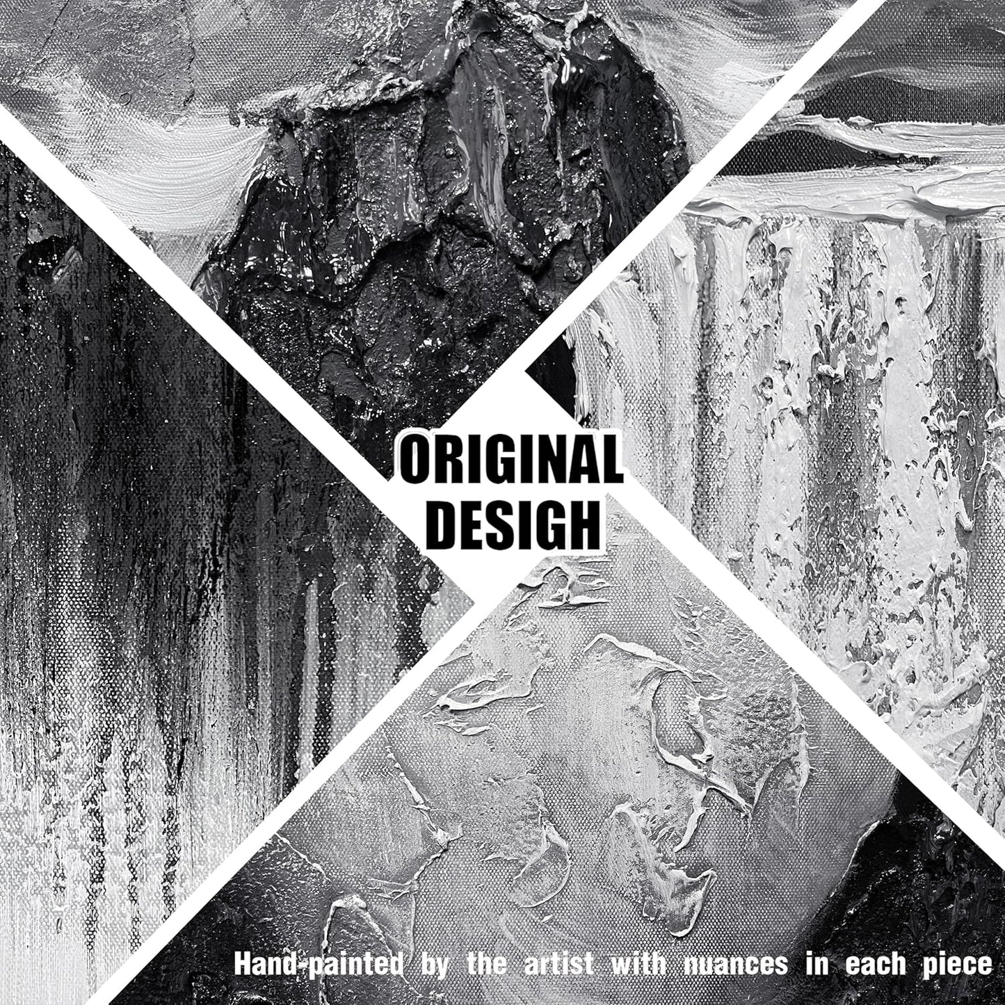 Waterfall Wall Decor for Dining Room Mountain Canvas Wall Art for Bedroom Black and White Pictures for Living Room Size 29 x 58 Inch