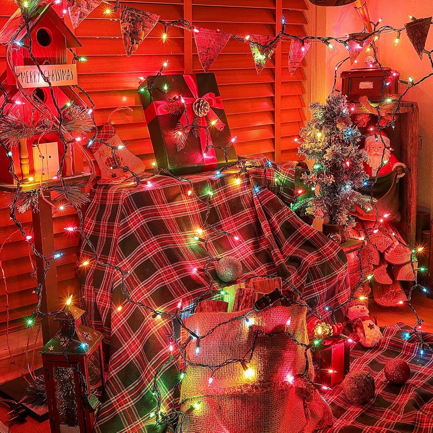 50-Count Multicolor Christmas Lights with Green Wire,Mini String Lights for Holiday Decorations, Christmas Tree Lights, Holiday Party, Wedding, Xmas, Home, Indoor & Outdoor Use (13ft Long)